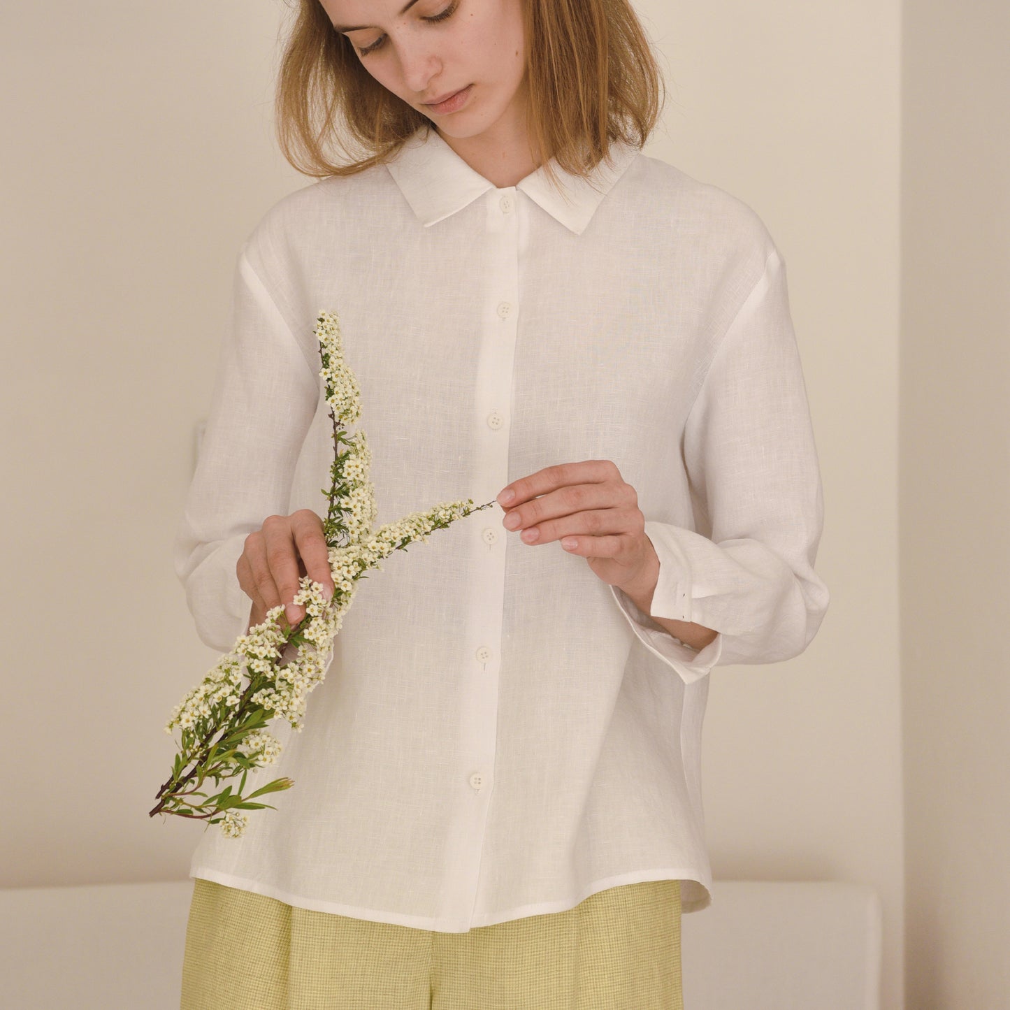 White linen shirt