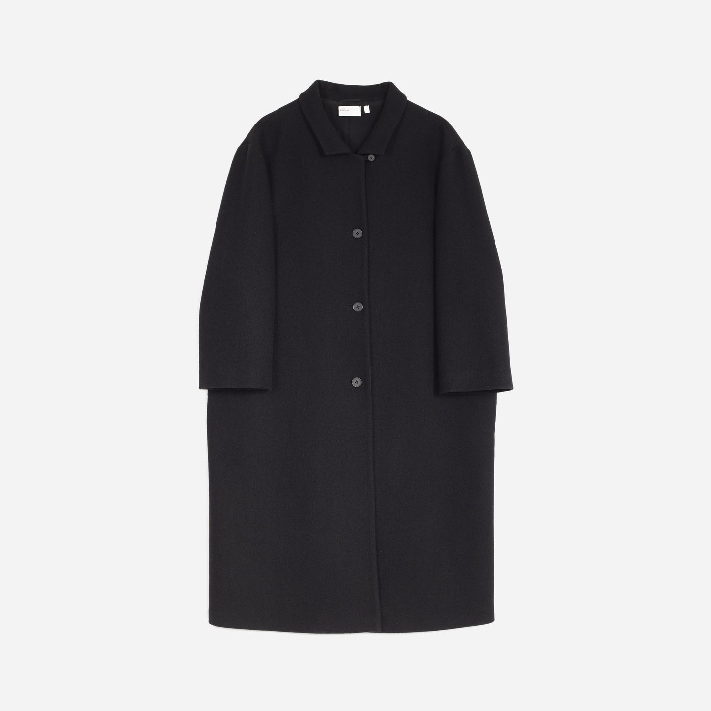 Black Collar Button Coat