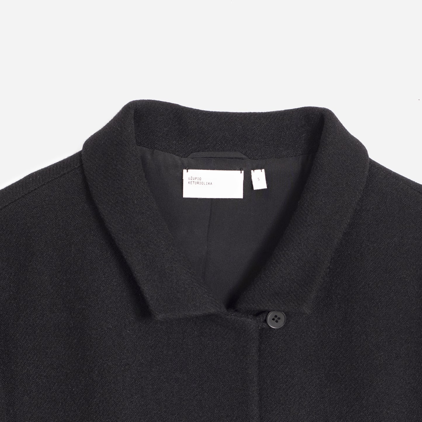 Black Collar Button Coat