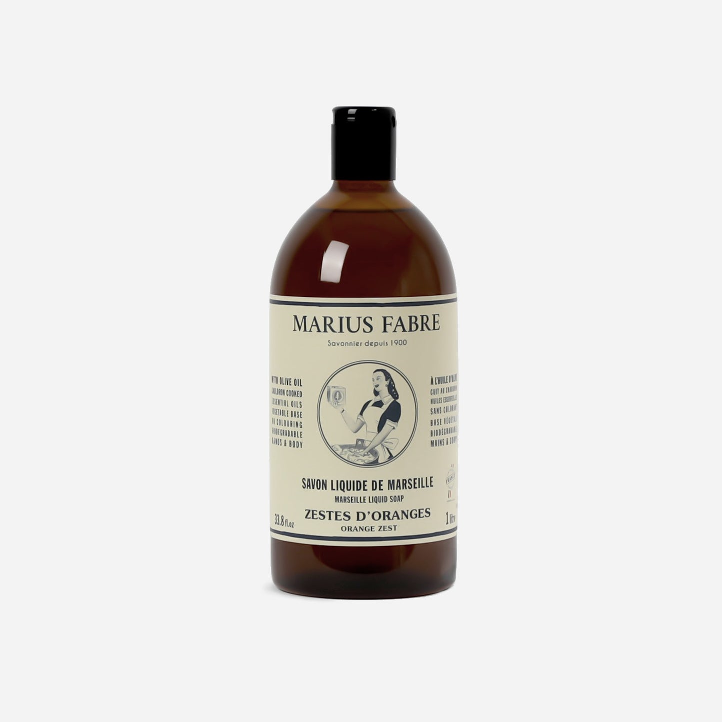 Marseille Orange Zest Liquid Soap, 1L