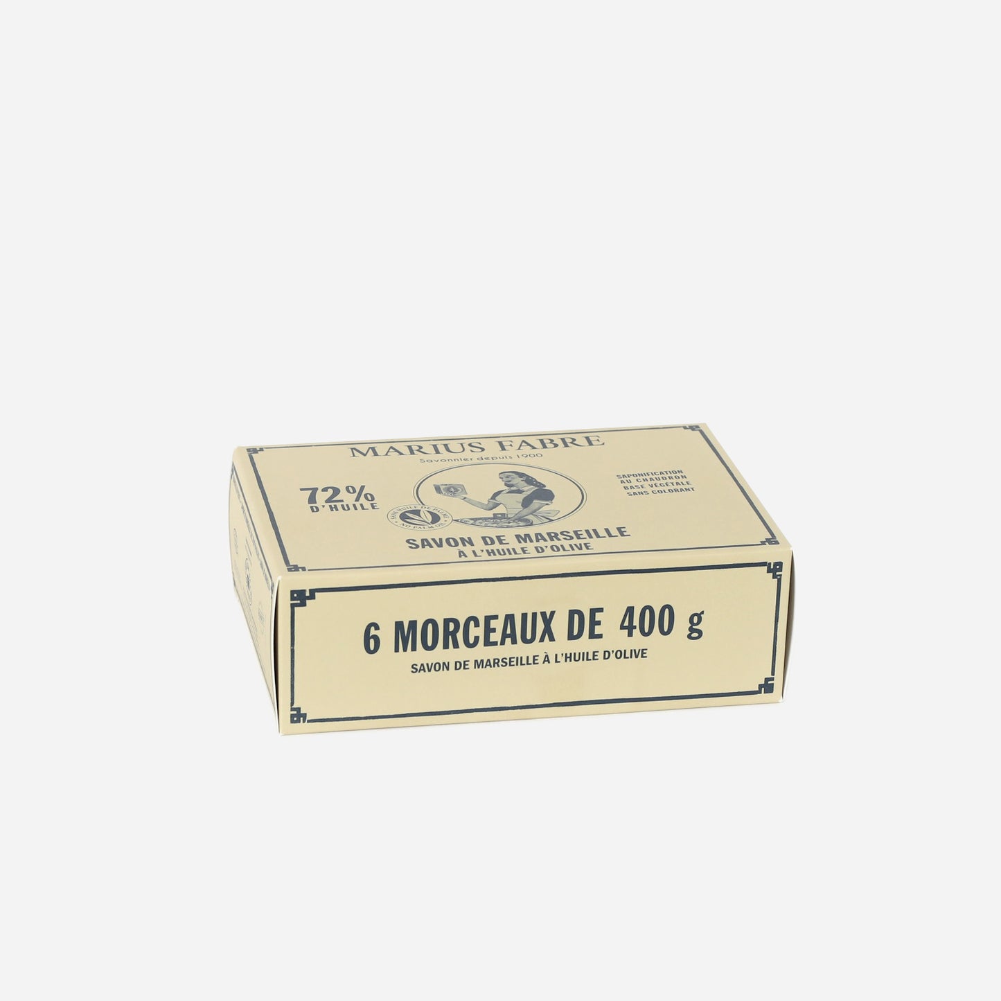Box of 6 olive oil Marseille soap cubes
